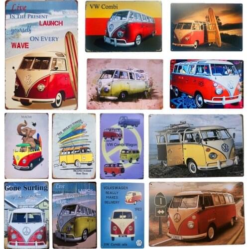 Vintage car bus metal tin sign art poster garage bar motor oil garage repair plate metal plaque home wall decoration sign