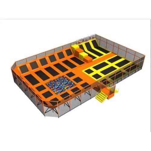 Custom trampoline park with sponge pool rocking climber ninja project