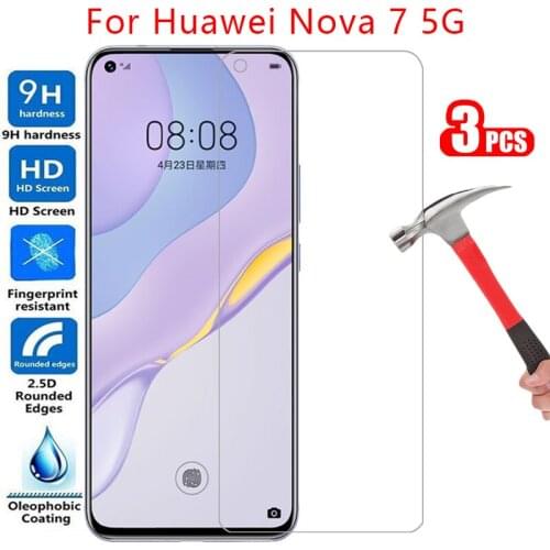 Protective tempered glass for huawei nova 7 5g screen protector on nova7 film huawey huwei hawei huawi huawe huawai hawawi honor