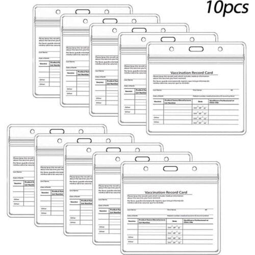 10/5/1pcs Vaccination Card Holder ID Card Protective Holder Transparent Card Protector Wallet Bag Storage Case For Home Outdoor