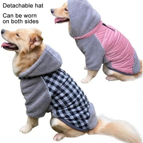 Winter Warm Pet Dog Jacket Dog Hooded Coats For Large Labrador Big Dog Coat Sweatshirt Warm Puppy Outfit For French Bulldog