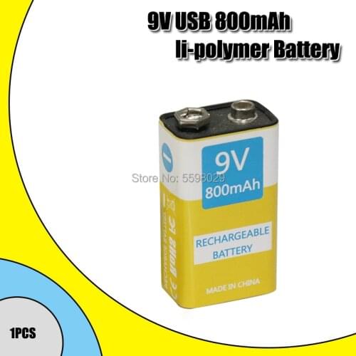 1PCS USB rechargeable battery 9V 800mAh rechargeable batteries li-ion accumulator battery For RC helicopter components
