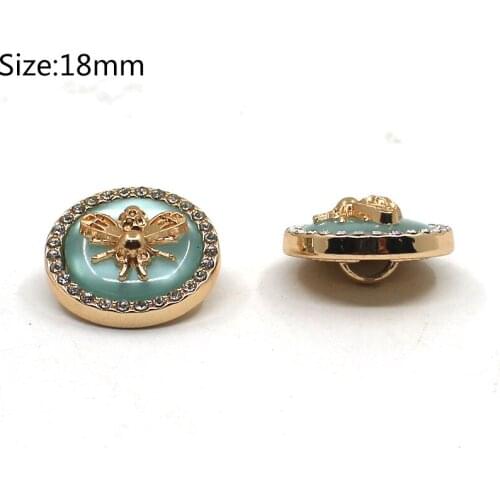 High quality 10pc 18mm Metal round butterfly buttons decorate Sewing Scrapbook Rhinestone buttons shank DIY Clothing