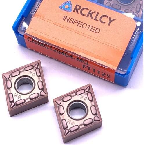 10pcs RCKLCY Tungsten Carbide Inserts CNMG120404 MQ FT1125 Hard Alloy Lathe Turning Tool Cutter For Stainless Steel