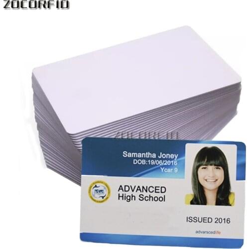 100PCS/lot Blank Printable PVC Plastic Photo id White PVC Card for ID card printer