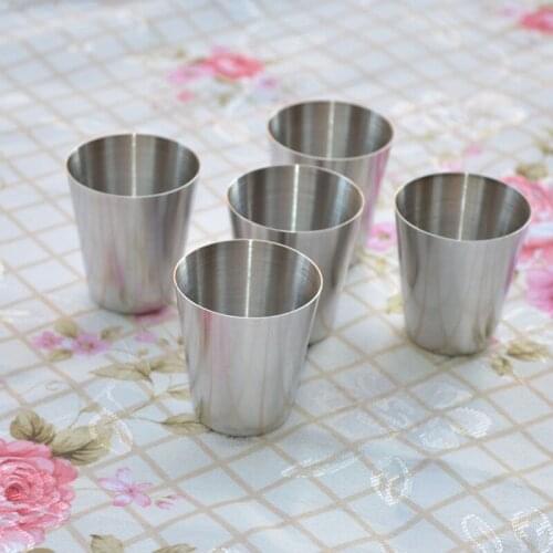 200pcs/lot 30ML Stainless Steel Wine Cup Outdoor Camping Hiking Portable Tea Wine Cup