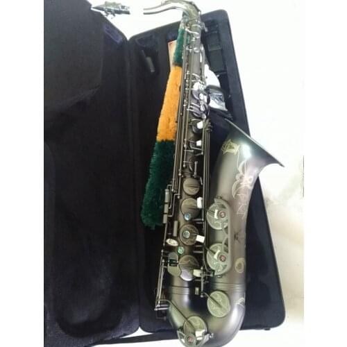 2021 New Tenor Saxophone Matt Black Musical Instrument Professional playing Perfect Carving Tenor Sax With Case Free Shipping