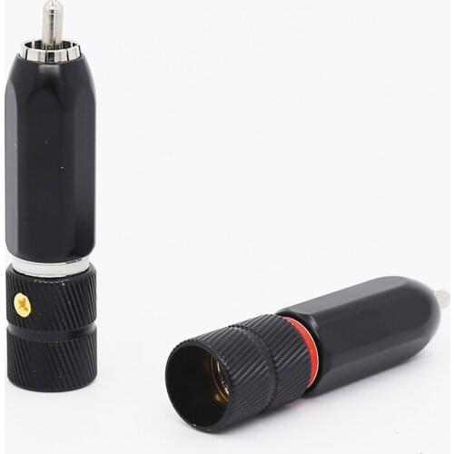 4pcs Hifi Audio Locking Rhodium Plated RCA Plug Cable Phono Copper Connector HiFi