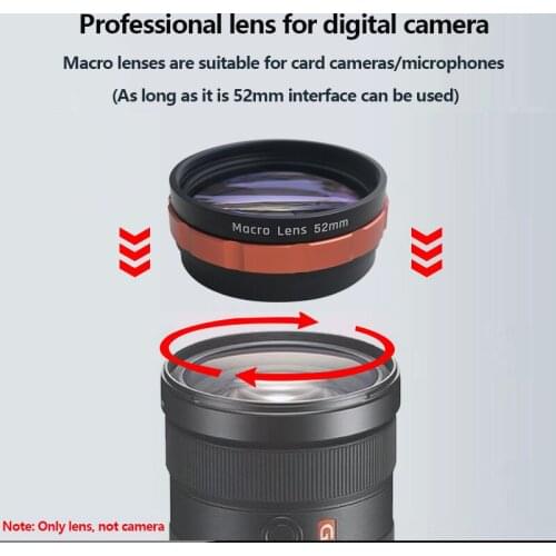 52 mm Macro additional mirror plants and insects is suitable for the small single external camera lens accessories