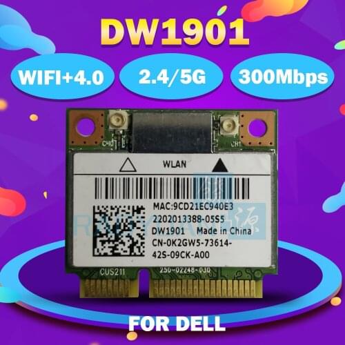 Atheros AR9462 AR5B22 WB222 DW1901 CTJ7G KWGW5 300M+BT4.0 Half Mini Pcie wireless card for DELL 15R 17R 14TR 15TR M521R
