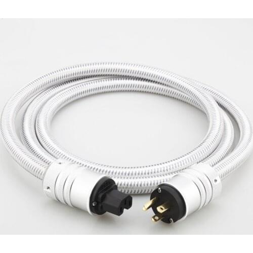 Audiocrast OFC HiFi Power Cord, Male to Female Power Cable,US Plug for Subwoofer, Amplifier, DV/AV