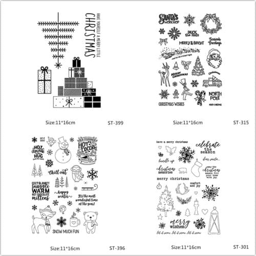 AZSG Christmas Tree Santa Claus Snowman Clear Stamps For DIY Scrapbooking/Card Making/Album Decorative Silicone Stamp Crafts