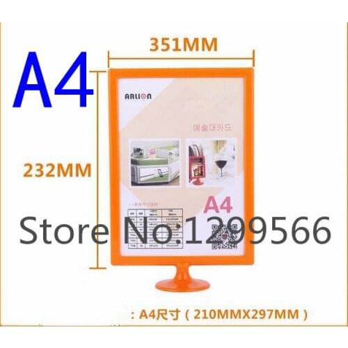 Free shipping A4 ADS Poster menu label display holder photo frame POP price holder desk tabel card Art cards display stand rack