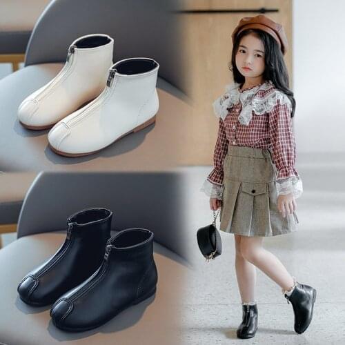 Baby Shoes Girls 2020 Fashion All Seasons Girls Boots Childrens Warm Soft Princess Plush Wide PU Leather Rubber Boots Kids Boot