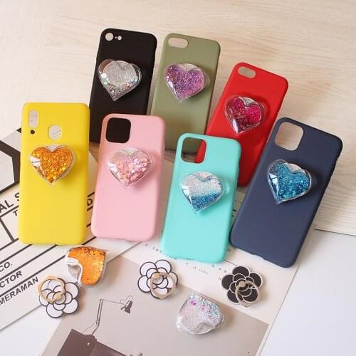 Candy Quicksand Heart Stand Case For Samsung A90 5G J2 J3 J4 J5 J6 J7 On 7 J8 Plus Core Prime Pro Doll Mobile Bag Phone Housing
