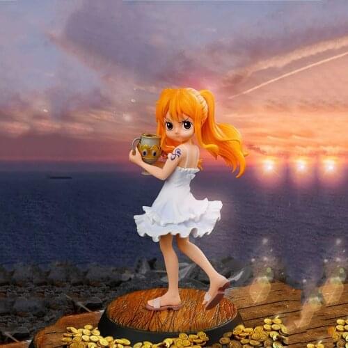 Childhood Nami Action Figure Anime Figurine PVC 16CM Figuras Manga Navigator Thief Cat Mugiwara Collection Toys OP