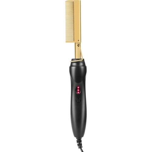 Electric Hot Heating Comb 2 in 1 Hair Straightener Hair Curler Multifunctional Straightening Iron Dropshipping Product