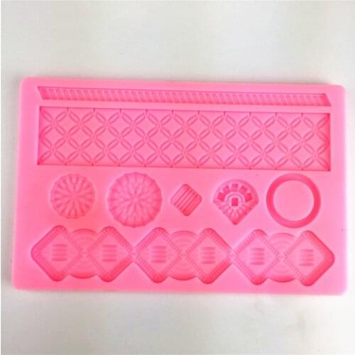 Geometric sugar cake mold sugar embossing pad silica gel dry pace mold DIY cake decoration baking tool