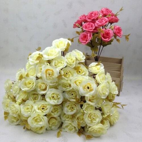 10 Heads Beautiful White Silk Big Artificial Rose Flower Flowers Decorations Artificiales Flores Bouquet Fall Home Fake Wed W1B0