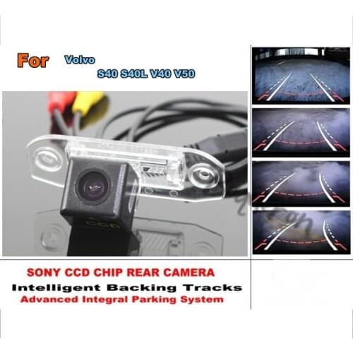 For Volvo S40 S40L V40 V50 Smart Tracks Chip Camera HD CCD Dynamic Guidance Tragectory Car Rear View Camera Intelligent Dynamic