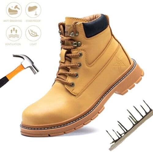 Outdoor Ankle Hiking Men Safety Shoes Indestructible Anti-puncture Work Sneakers Workplace Construction Industrial Non-slip shoe