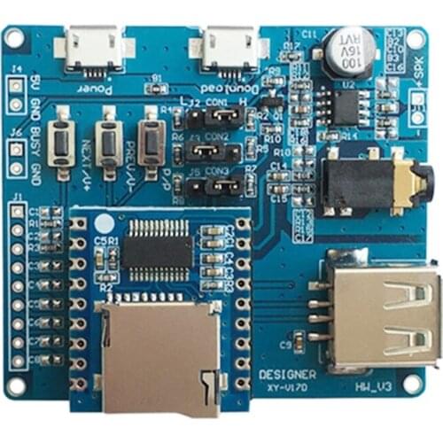 Development Board Serial Port Control Voice Module MP3 Player Accessories Suitable for XY-V17B H054