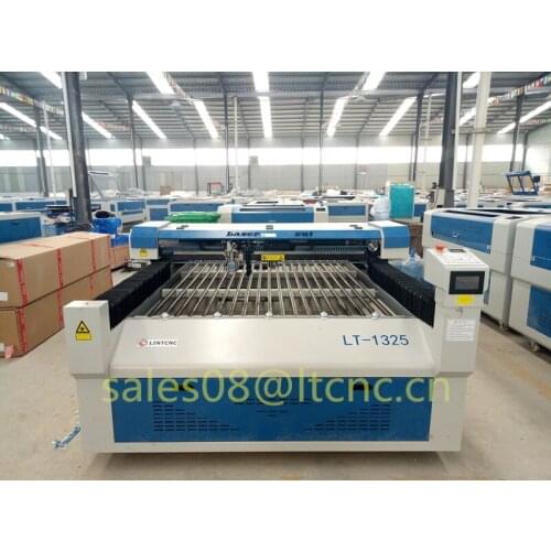 One/two heads co2 laser cutter machine,hybird carbon steel cutter 1325 1300*2500mm with touch screen