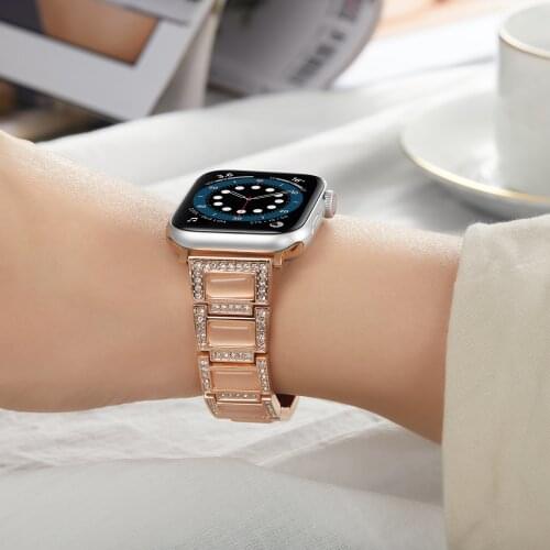 Metal diamond strap for Apple watch 5 / 4 / 3 / 2 Strap 44mm 40mm luxury strap for Iwatch 6 Se series 42mm 38mm metal strap