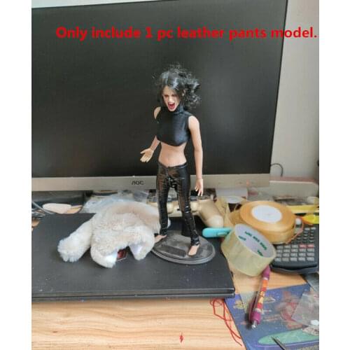 1/6 Scale Female Soldier Black Skinny Leather Pants Model for 12" Action Doll