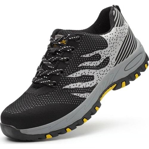 Men Construction labor Boots women outdoor Punctureproof Sole Breathable Anti-slip steel Toe Cap work safety shoes Plus size