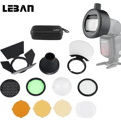 In Stock Godox S-R1 with AK-R1 Flash Light Accessories Kit Barn Door Snoot, Color Filter, Reflector, Honeycomb, Diffuser Ball