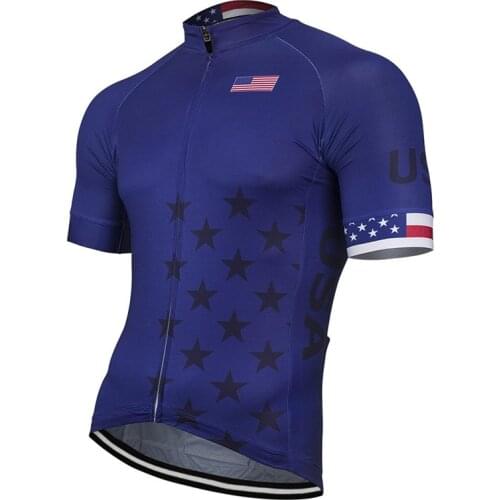 2021USA Team New Summer Cycling Jersey Men Bike Road Mountain Race Tops Bicycle Wear Racing clothing Breathable maillot ciclismo