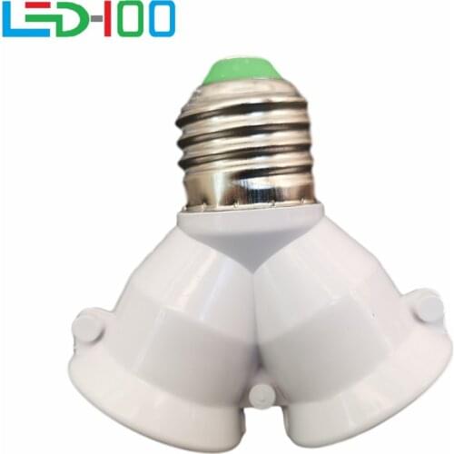 NEW Fireproof Material E27 to 2 E27 lamp Holder Converter Socket Conversion light Bulb Base type 2E27 Y Shape Splitter Adapter