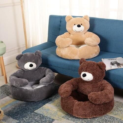 Hug Bear Pet Cat House Dog Bed Summer Antislip Moisture-proof Warm Soft Cats Basket Teddy Velvet Material Cat Litter Dog Mats