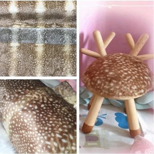 1 Yard Faux Fur Fabric Deer Point Print Plush Fabric Christmas Moose Velvet Deerskin Clothing Toy Material Short Hair Plush