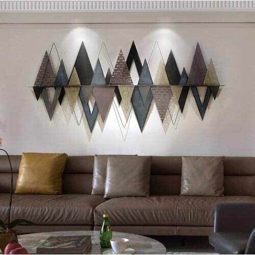 Living Room Sofa Background Wall Decoration Pendant European Style Light Luxury Wall Decoration Creative Wrought Iron Decoration
