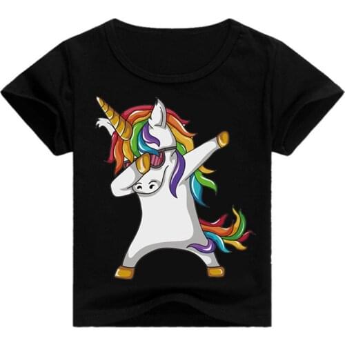 Popular Unicorn Boys T-Shirts Summer Cotton Casual Unicorn Baby T-Shirt For Girls Toddler Boys Clothes Kids Tops 3-10 Years Old