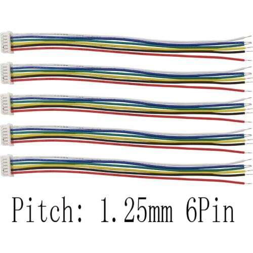 Micro JST 1.25mm Connector 6 Pin Pitch 1.25mm Single Head Plug Electronic Wire Cable Connectors Length 10CM 15CM 20CM 30CM