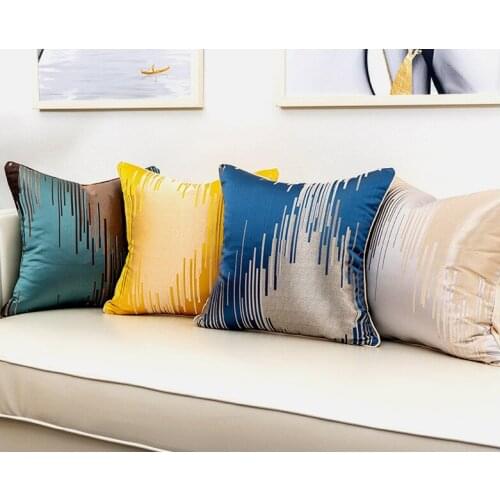 Luxury Mountain Wave Embroidered Satin Cushion Cover Home Hotel Office Decorative Pillow Cover Pillowcase 45x45cm 50x50cm