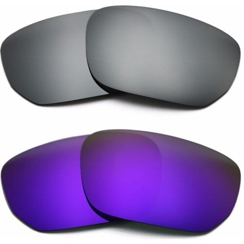 Silver Mirrored & Purple Mirrored Polarized Replacement Lenses for Style Switch Frame 100% UVA & UVB