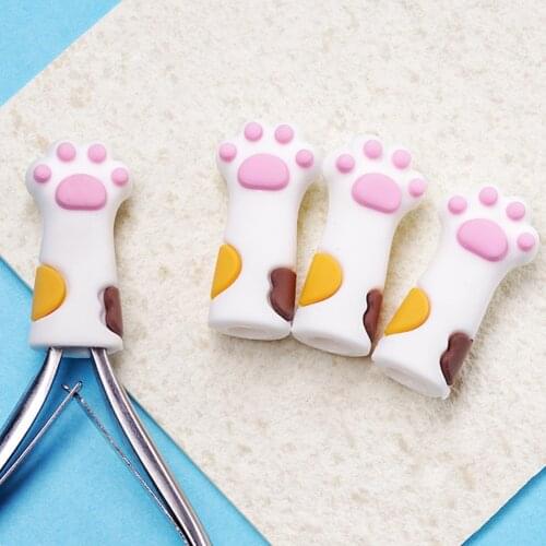 Cute Cat Paw Nipper Cover Sleeve Nail Cuticle Scissors Tweezers Cap Protective Sleeve For Nail Cuticle Scissors Manicure Tools