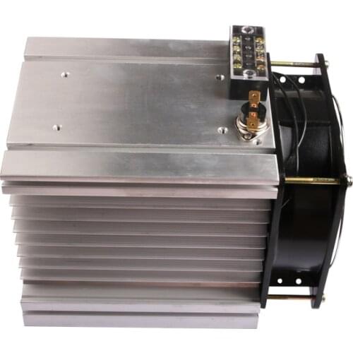 Three phase solid state relay 80-100A aluminium heat sink Y-150 ssr heatsink with fan and thermal switch new