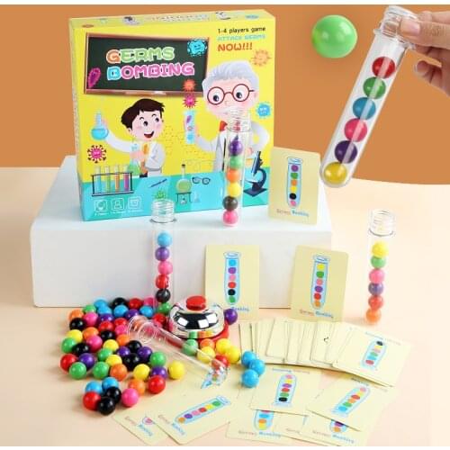 Kid Wooden Teaching Aids Test Tubes Wooden Balls Beads Logical Thinking Brain Training Games Early Education Educational Toys