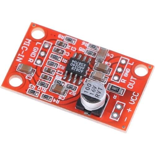High Quality DC 3.7V-15V 12V AD828 Stereo Dynamic Microphone Preamplifier Board Mic Preamp DC 3.7V-15V 12V