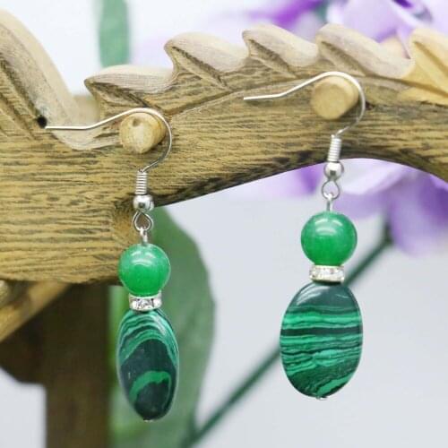 High-quality Classic Green Malachite beads Earrings as gifts for women girls Ladies accessories jewelry making Earbob Eardrop