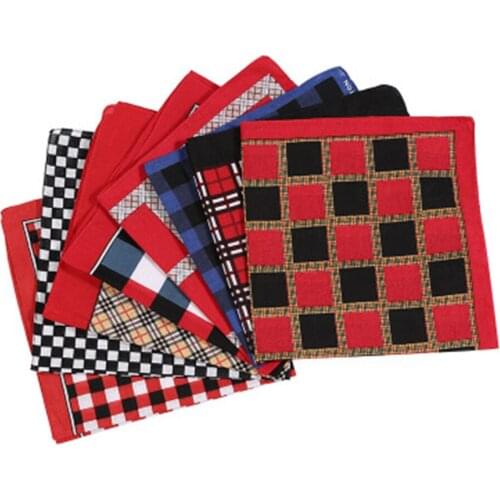 European and American street fashion West plaid cashew flower pocket square hip-hop Dance Cotton Korean edition he JQ001