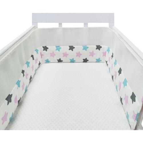 100%Cotton Grey Star Baby Bumper Bedding Sets Infant Bed Bumpers Protector Baby Cribs bumpers around guardrail Baby Products 1pc