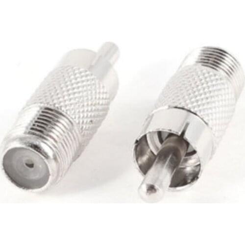 10PCS F Type Female to RCA Male RF Connector Coupler Coax Cable Adapter