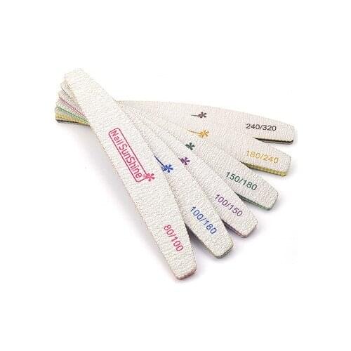 100pcs Nail File Strong Sandpaper Washable Buffer Block 80/100/150/180/240/320 Grit Lime a Ongle Manicure Files New