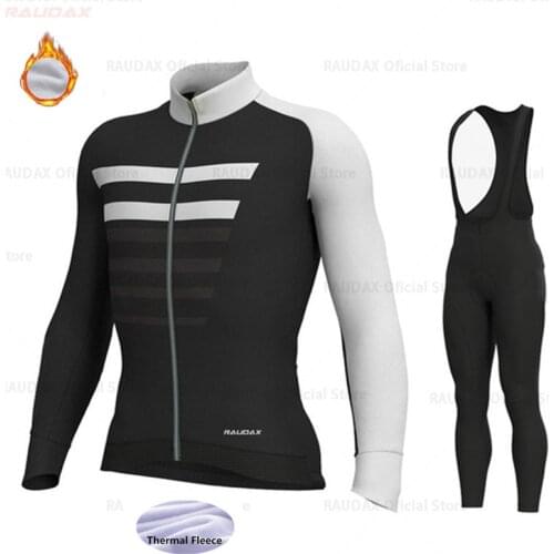 2020 Pro Team Winter Thermal Fleece Men Long Sleeve Jersey Suit Cycling Clothes Outdoor Riding Bike MTB Clothing Bib Pants Set